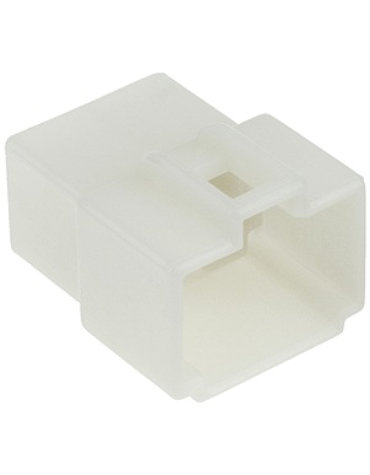 6.3mm Female Connector Housing 4 Terminal White 4 terminal female 6.3mm connector housing. Use with 6.3mm male terminals.