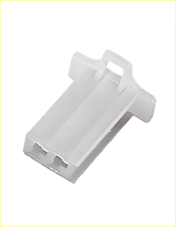 8df53776 db83 4616 bd55 15493677e445 White 2 terminal female 2.8mm connector housing. Use with 2.8mm male terminals.