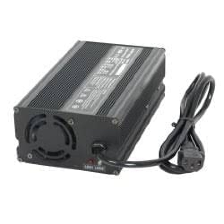 Lithium Charger 72V 6Amp Model: CRG-07206M Product Type: Metal Case Battery Chemistry: Lithium-Ion Charging Connector: Anderson Input: AC110-24V, 50/60HZ Output: 84V 6A (CC/CV Charge Profile for 72V Li-ion Batteries) Capacity (Ah) of the charging battery: 25Ah or higher (recommended) Weight: 1.85 kg (4.40 lb) Dimension (L x W x H): 8.7 in. x 5.1 in. x 2.6 in. Normal Charge Current: 6.0 Amps Charge Temperature: 0°C to 45°C Storage Humidity: 60±25%R.H Battery Protection Module* Low Voltage Disconnect, Over Voltage Disconnect, Short Circuit Protection, Reverse Polarity Protection, Cell Balancing *Protections are integrated into Battery Pack BMS as standard