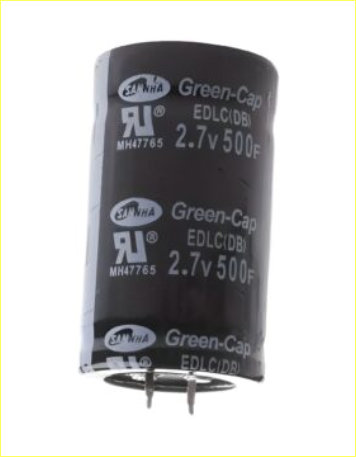 ceced1d3 6de7 431a ae18 e3f9b31a240a 161x300 1 description500f/3v super capacitor super capacitors are perfect for applications where the capacity of a standard electrolytic capacitor is too small and a rechargeable battery is bigger than needed. edlc capacitors, also known as supercapacitors, have high power density. they are also characterized by quicker charge and discharge and long life time (even over 500 000 cycles). featureupssmart meteringssd/ dram back upenergy storage systemsengine cranking for generatorshybrid electric vehiclesnavigation systemsvarious projects specificaionstype: snap-inmounting: thtseries: veccapacitance: 500frated voltage: 3.0vdccapacitance tolerance: -10/+30%casing: 35x82pitch: 10mmesr @1khz: 3mesr dc: 4.5mmax. current: 230.0aleakage current: 1.500ma@72htemperature: -40/+65°c* image shown is a representation only.note: product is not advisable for industrial & medical use, we sell it only for hobbyist and individual projects.